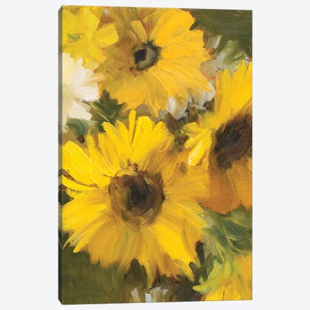 Bright Yellow Sunflowers Canvas Print #LNL437} by Lanie Loreth Art Print