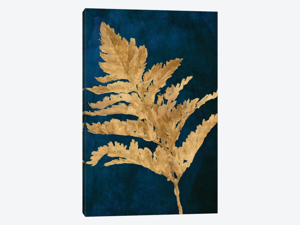 Gold Leaves on Navy I by Lanie Loreth 1-piece Canvas Art Print