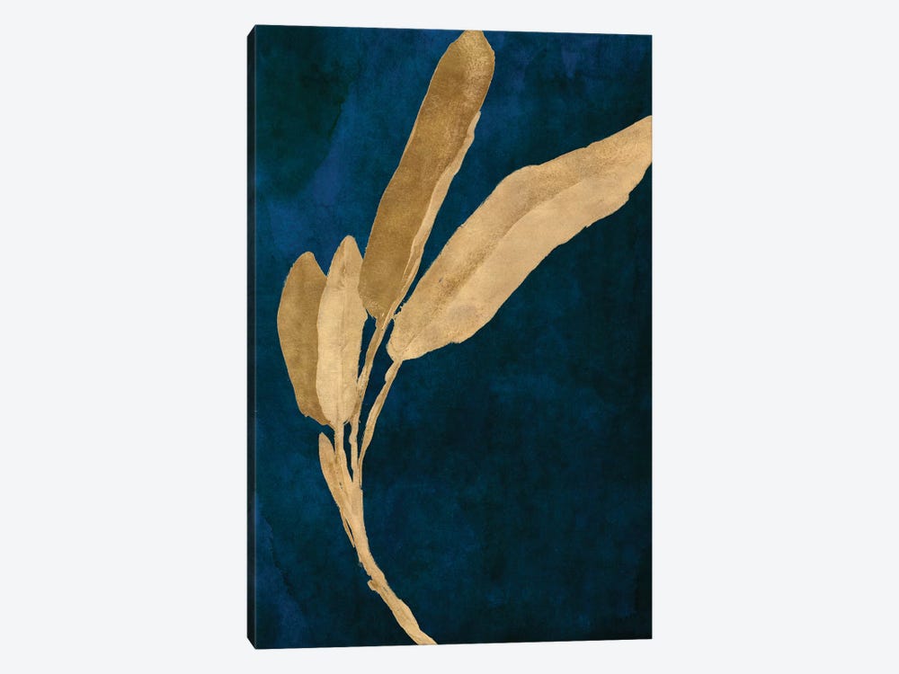 Gold Leaves on Navy III by Lanie Loreth 1-piece Canvas Art Print
