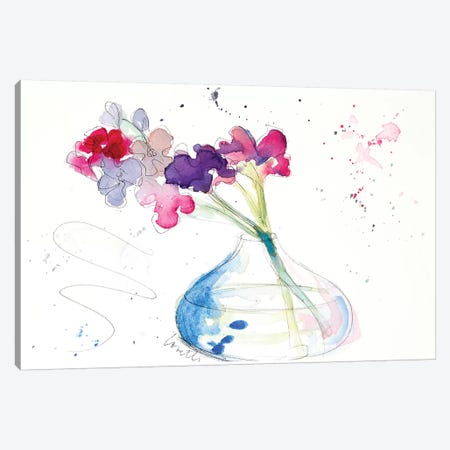 Colorful Flowers in Clear Vase Canvas Print #LNL44} by Lanie Loreth Canvas Artwork