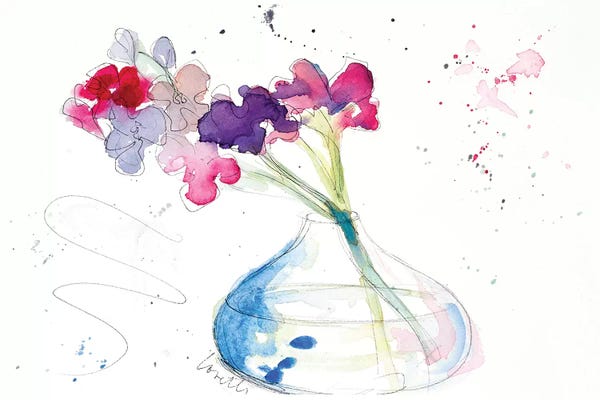 Lanie Loreth: Colorful Flowers in Clear Vase by Lanie Loreth