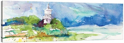 Lighthouse on Coastline Canvas Art Print - Lanie Loreth