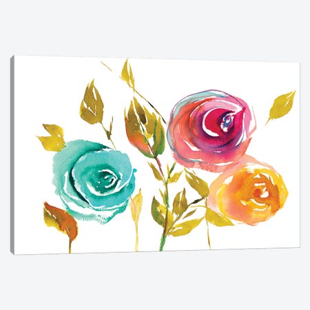 Modern Trio of Blooms I Canvas Print #LNL459} by Lanie Loreth Canvas Art