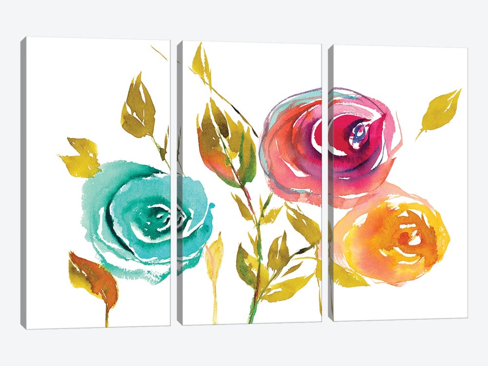 Modern Trio of Blooms I by Lanie Loreth 3-piece Art Print