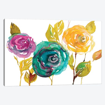 Modern Trio of Blooms II Canvas Print #LNL460} by Lanie Loreth Art Print