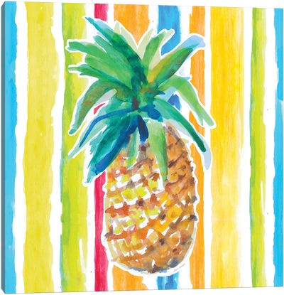 Vibrant Pineapple I Canvas Art Print - Pineapple Art
