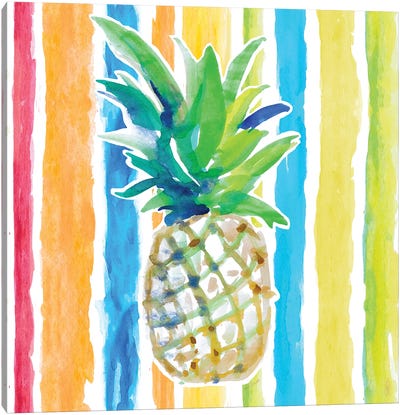 Vibrant Pineapple II Canvas Art Print - Pineapple Art