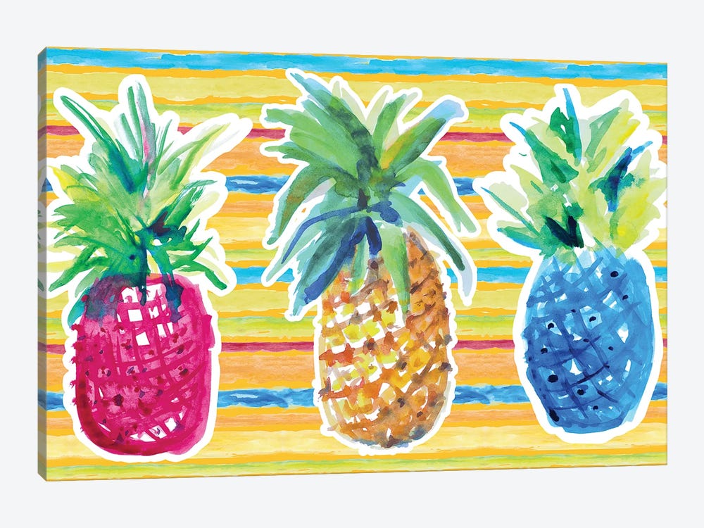 Vibrant Pineapple Trio by Lanie Loreth 1-piece Canvas Artwork