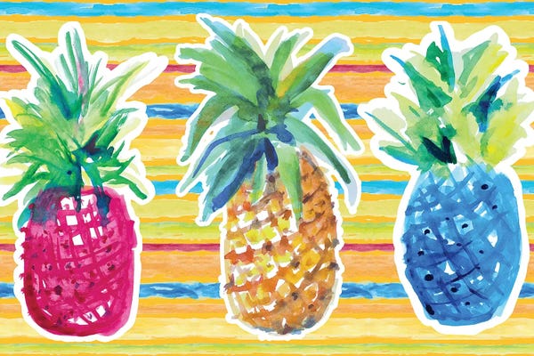 Pineapples: Vibrant Pineapple Trio by Lanie Loreth