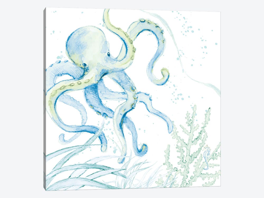 Blue Octopus by Lanie Loreth 1-piece Canvas Art
