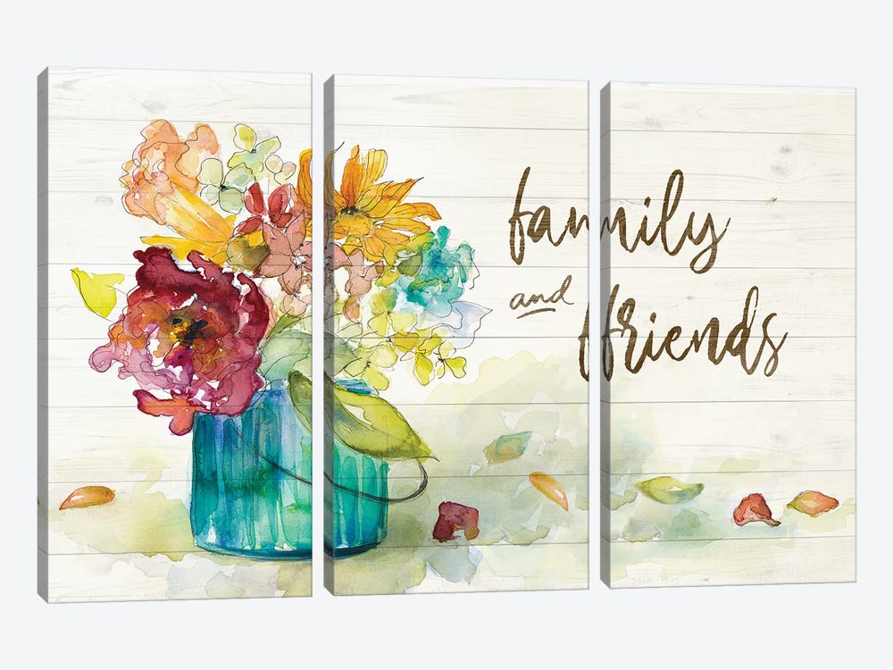 Flower Burst Family and Friends by Lanie Loreth 3-piece Canvas Artwork