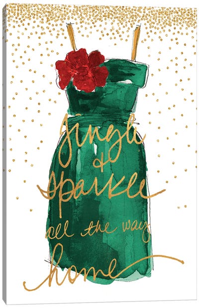 Jingle and Sparkle all the Way Home Canvas Art Print - Home for the Holidays