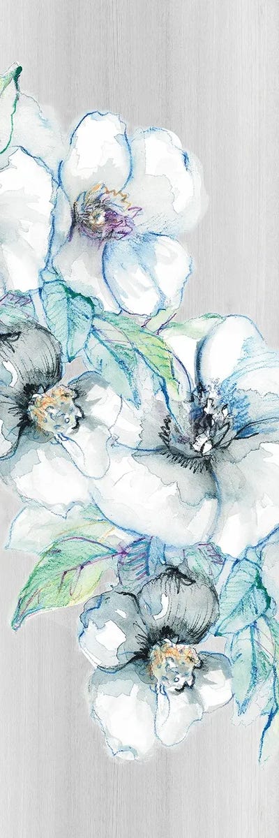 Moonlit Floral Panel I by Lanie Loreth framed canvas print