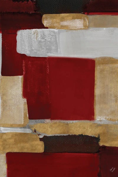 Gold Abstract Art: Red and Gold Light I by Lanie Loreth