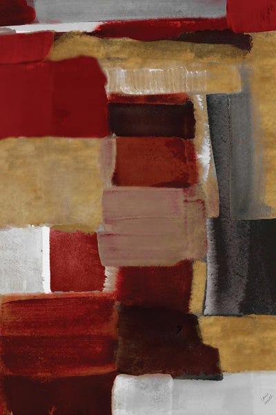 Gold Abstract Art: Red and Gold Light II by Lanie Loreth