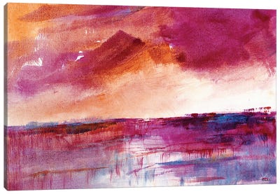Reflection of a Crimson Sky Canvas Art Print - Pantone 2023 Viva Magenta