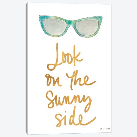 Sunny Side Shades Teal Canvas Print #LNL524} by Lanie Loreth Art Print