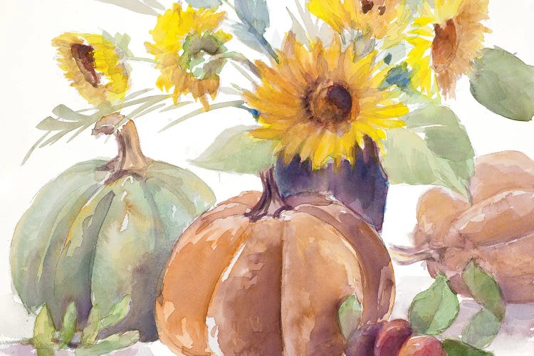 Tawny Sunflowers and Pumpkins by Lanie Loreth wall art