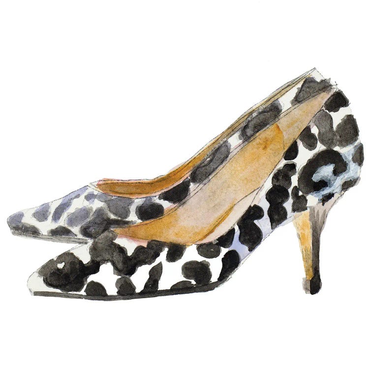 Watercolor Kitten Heels III Square