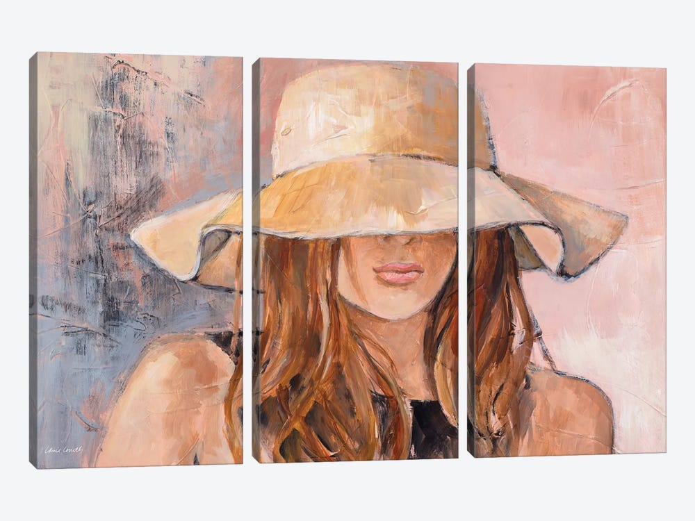 Woman in Hat 3-piece Canvas Print