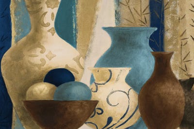 Blue Barcelona Vessels by Lanie Loreth framed canvas print