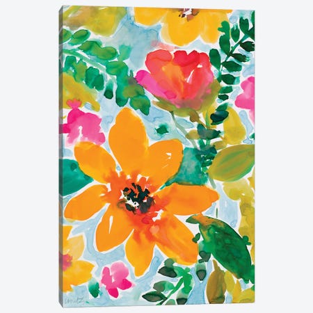 Bright and Cheery Blooms Canvas Print #LNL540} by Lanie Loreth Canvas Wall Art