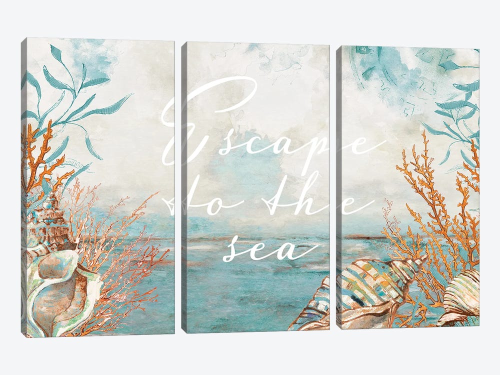 Escape To The Sea by Lanie Loreth 3-piece Canvas Print