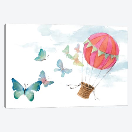 Fluttering Hot Balloon Ride Canvas Print #LNL544} by Lanie Loreth Art Print