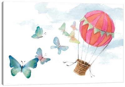 Fluttering Hot Balloon Ride Canvas Art Print - Adventure Art