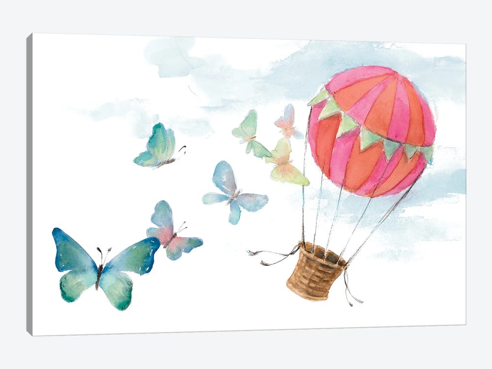 Fluttering Hot Balloon Ride by Lanie Loreth 1-piece Canvas Art