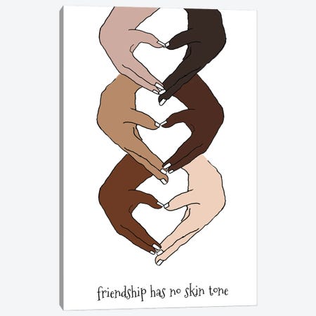 Friendship Has No Skin Tone Canvas Print #LNL546} by Lanie Loreth Canvas Art Print