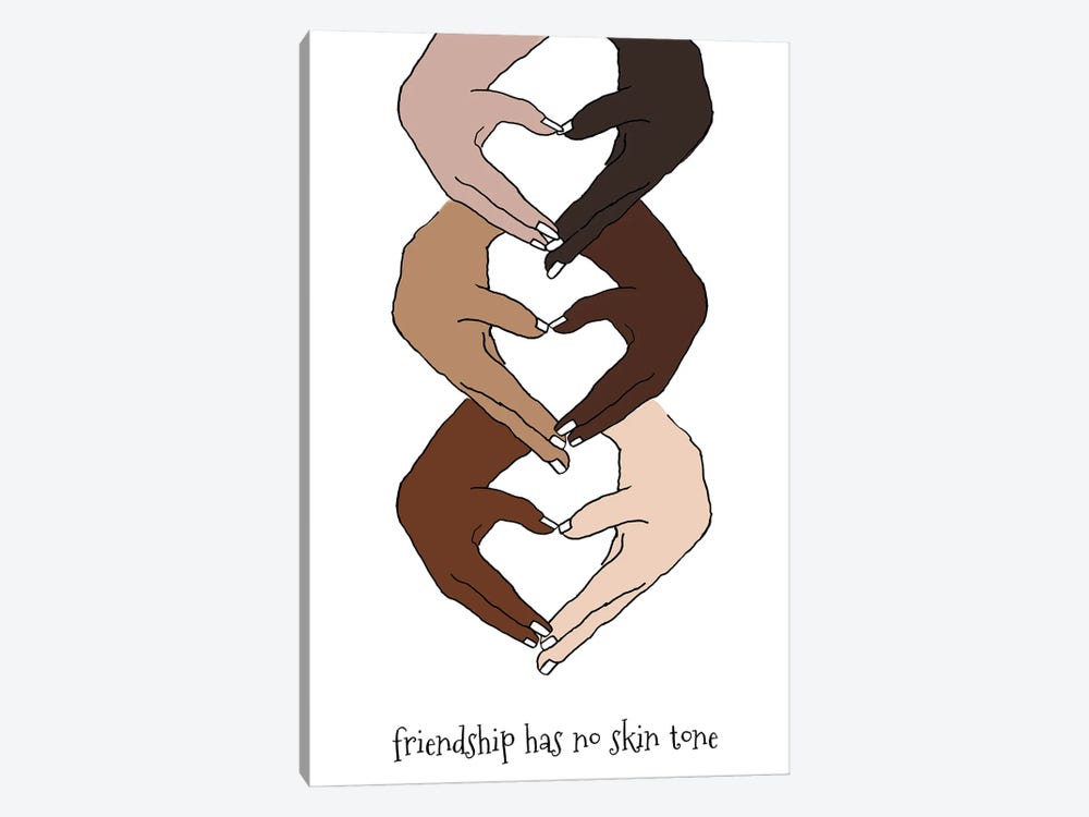 Friendship Has No Skin Tone by Lanie Loreth 1-piece Canvas Artwork