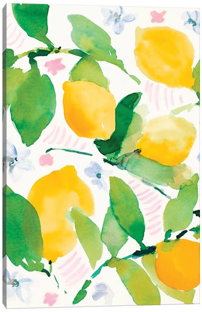 Garden Lemons Canvas Art Print - Lemon & Lime Art