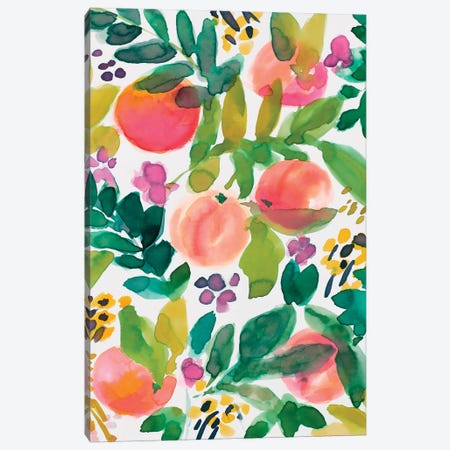 Garden Peaches Canvas Print #LNL548} by Lanie Loreth Canvas Artwork
