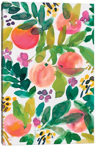 Garden Peaches Canvas Art Print - Lanie Loreth