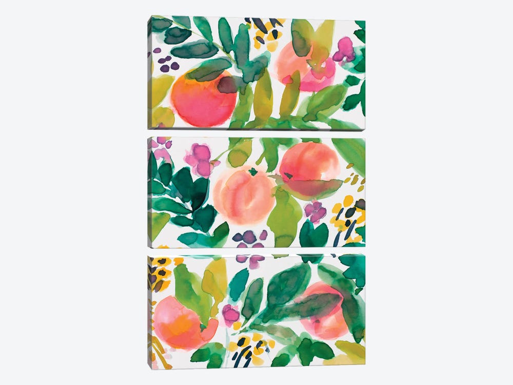 Garden Peaches by Lanie Loreth 3-piece Canvas Wall Art