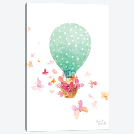 Hot Air Balloon with Butterflies Canvas Print #LNL549} by Lanie Loreth Canvas Art