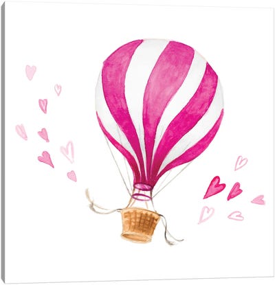 Love is in the Air Canvas Art Print - Hot Air Balloon Art