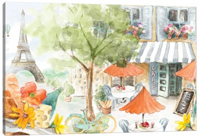 Parisian Life Canvas Art Print - Cafe Art