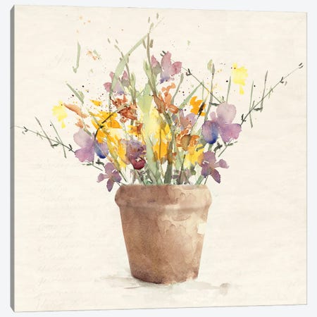 Potted Wildflowers I Canvas Print #LNL569} by Lanie Loreth Canvas Art