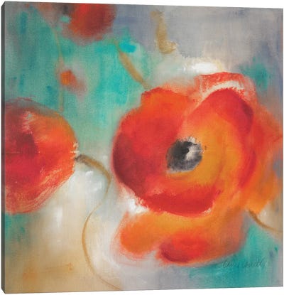 Scarlet Poppies in Bloom II Canvas Art Print - Lanie Loreth
