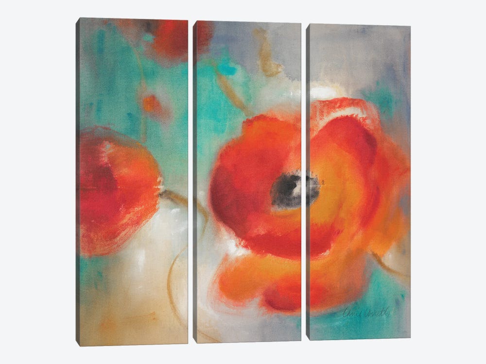 Scarlet Poppies in Bloom II by Lanie Loreth 3-piece Canvas Artwork