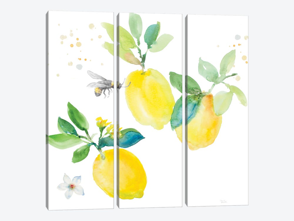 Bee-Friend The Lemon II by Lanie Loreth 3-piece Canvas Art
