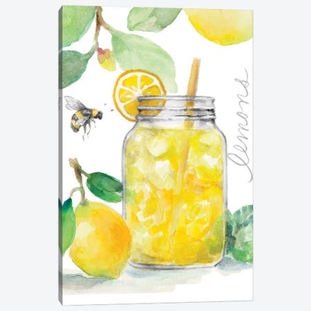 Bee-Friend The Lemons and Lemonade Canvas Print #LNL596} by Lanie Loreth Canvas Art