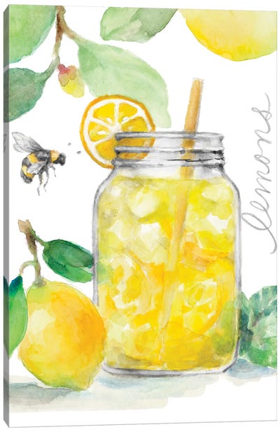 Bee-Friend The Lemons and Lemonade Canvas Art Print - Lemon & Lime Art