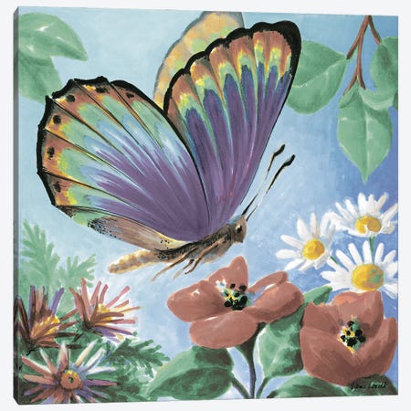 Butterfly Flowers I Canvas Print #LNL603} by Lanie Loreth Canvas Print