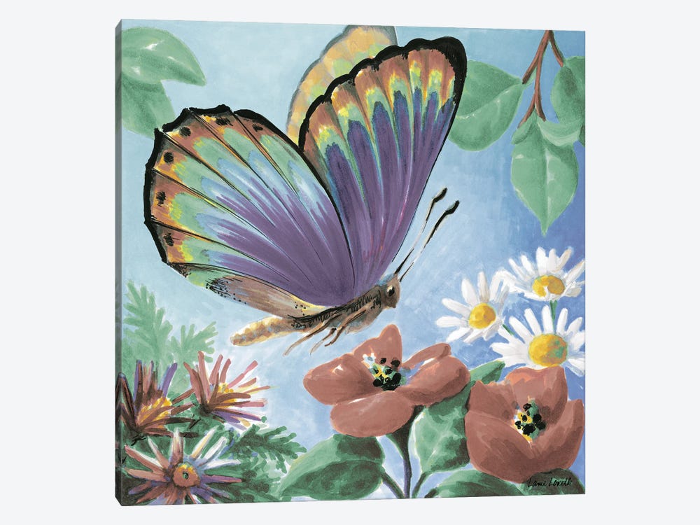 Butterfly Flowers I by Lanie Loreth 1-piece Canvas Print