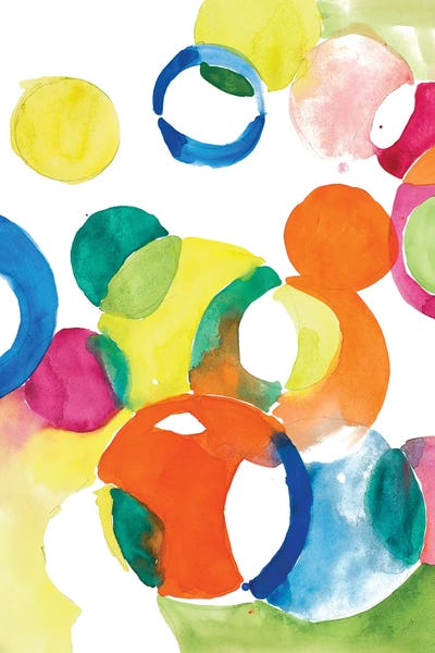 Colorful Circles by Lanie Loreth framed canvas print