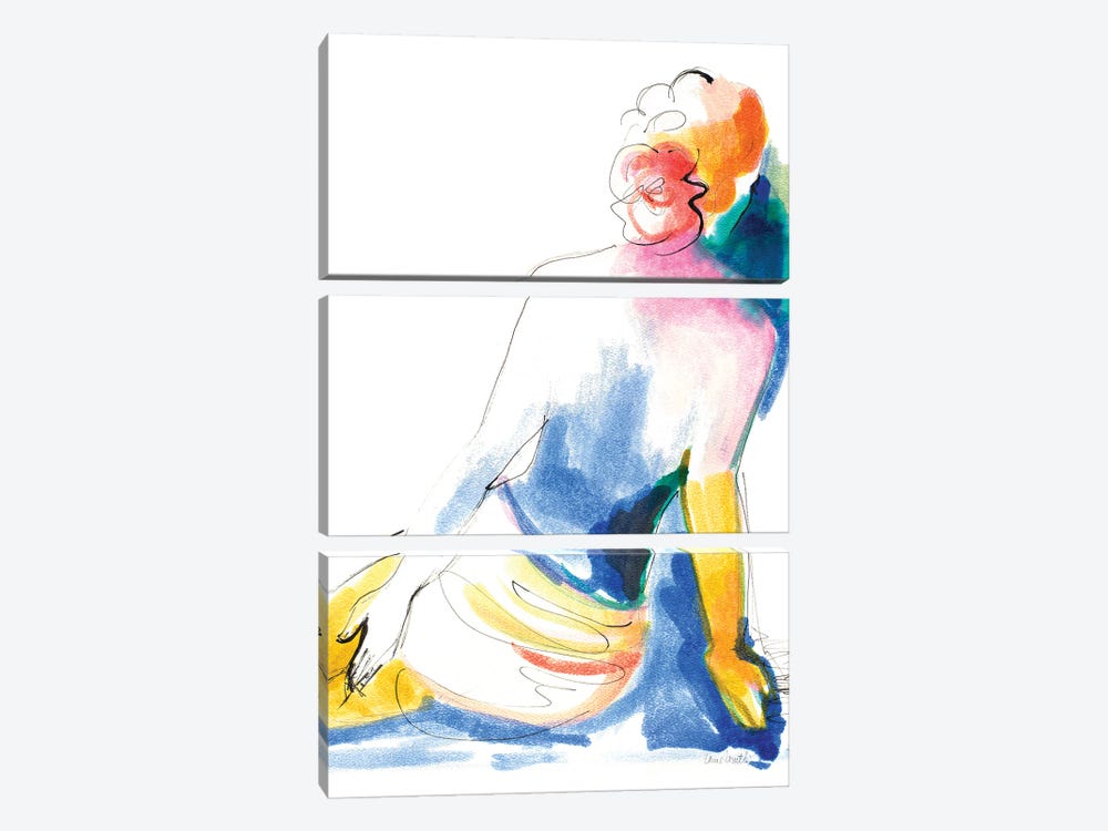 Colorful Seated Nude by Lanie Loreth 3-piece Canvas Artwork