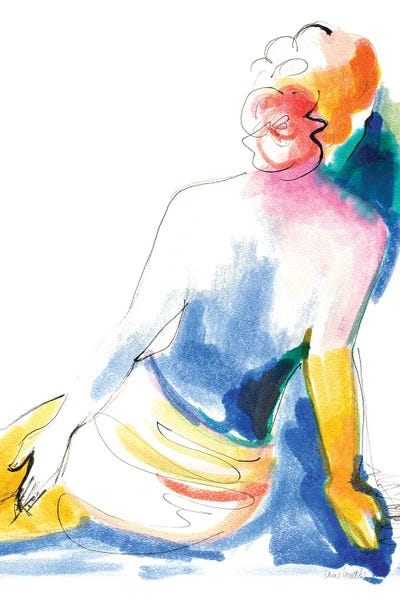 Subdued Nudes: Colorful Seated Nude by Lanie Loreth